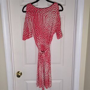 Vibrant Deep Peach Abstract Dress | Boho Chic Resort Y2K Dopamine Dressing